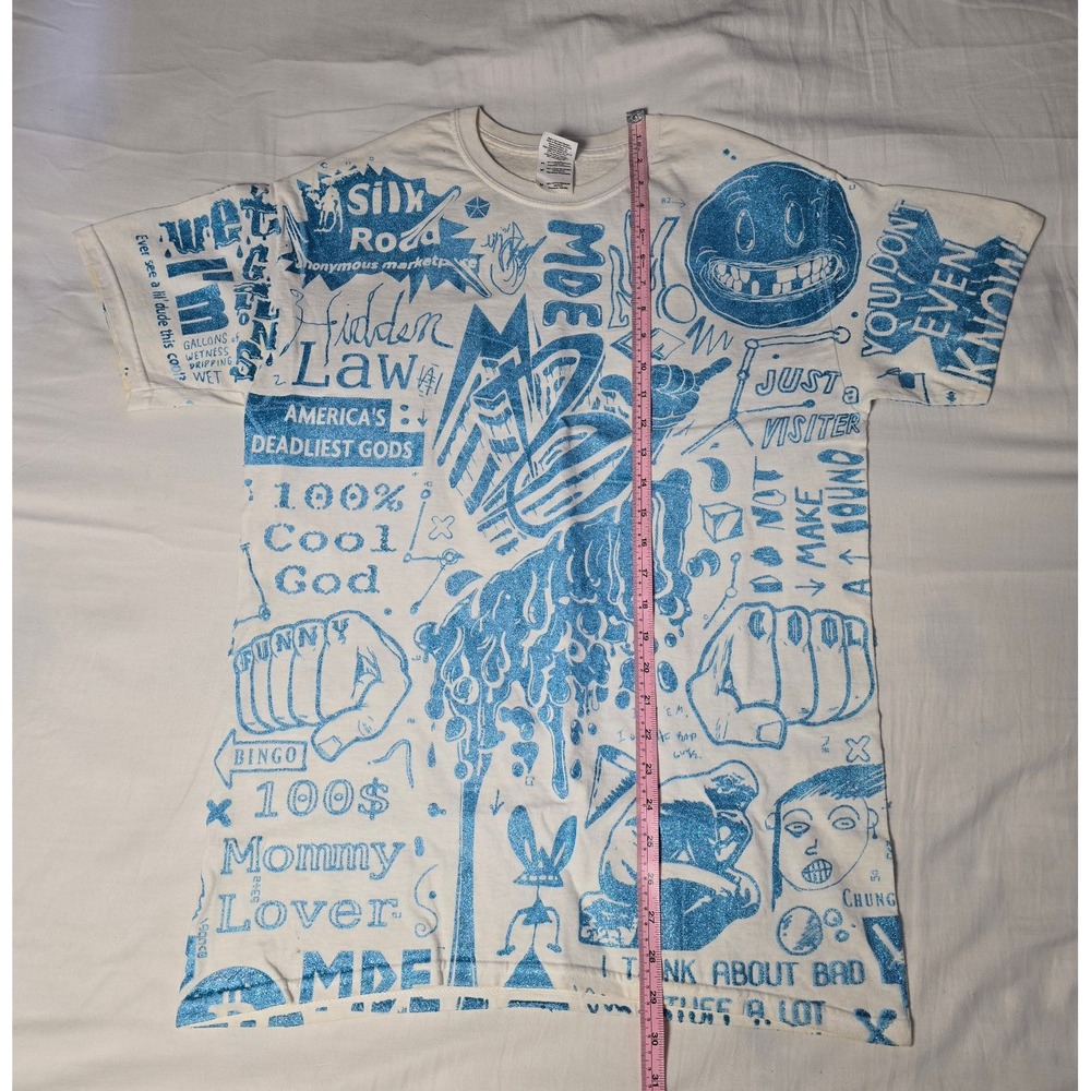 MDE COM98 White/Blue Clown Blouse NEW MEDIUM